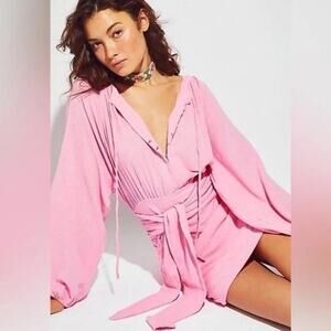 Free People The Only One Pink Mini Dress Size L​ Balletcore Festivalfit